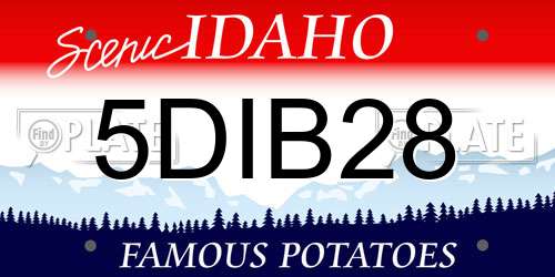 5DIB28 Idaho License Plate