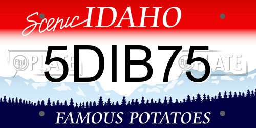 5DIB75 Idaho License Plate