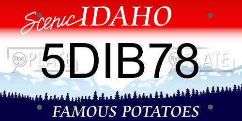 5DIB78 Idaho License Plate