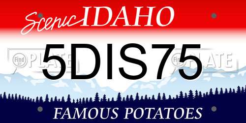 5DIS75 Idaho License Plate