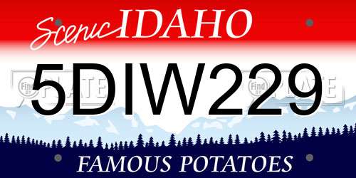 5DIW229 Idaho License Plate