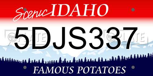 5DJS337 Idaho License Plate