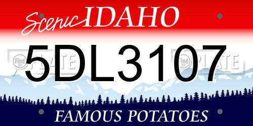 5DL3107 Idaho License Plate