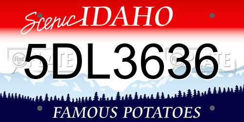 5DL3636 Idaho License Plate