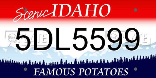 5DL5599 Idaho License Plate