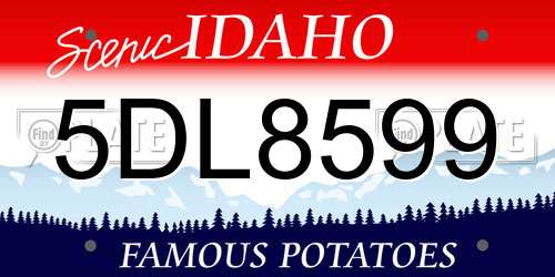 5DL8599 Idaho License Plate