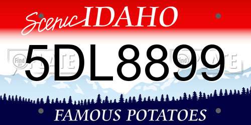 5DL8899 Idaho License Plate