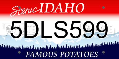 5DLS599 Idaho License Plate