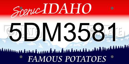 5DM3581 Idaho License Plate