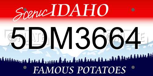 5DM3664 Idaho License Plate