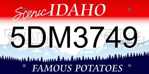 5DM3749 Idaho License Plate