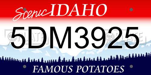 5DM3925 Idaho License Plate
