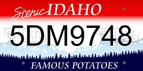 5DM9748 Idaho License Plate