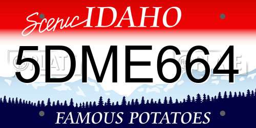5DME664 Idaho License Plate