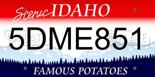 5DME851 Idaho License Plate