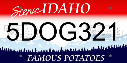 5DOG321 Idaho License Plate