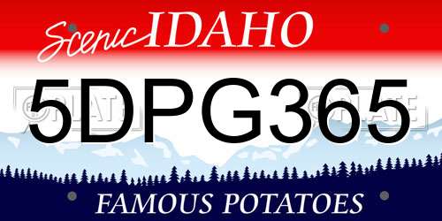 5DPG365 Idaho License Plate
