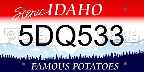 5DQ533 Idaho License Plate