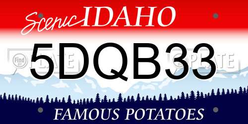 5DQB33 Idaho License Plate