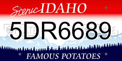 5DR6689 Idaho License Plate