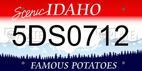 5DS0712 Idaho License Plate