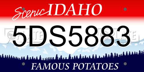 5DS5883 Idaho License Plate
