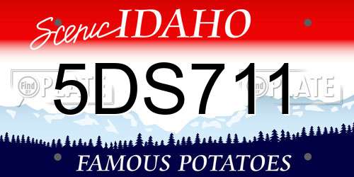 5DS711 Idaho License Plate