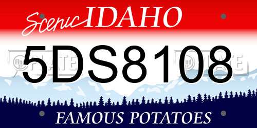 5DS8108 Idaho License Plate
