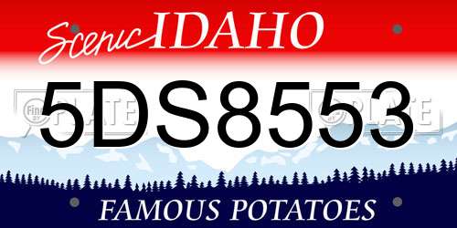 5DS8553 Idaho License Plate
