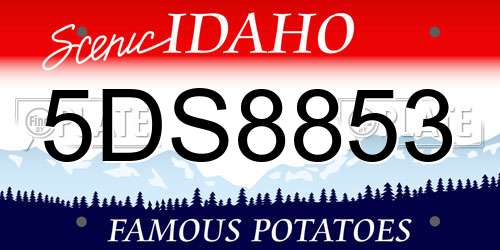 5DS8853 Idaho License Plate