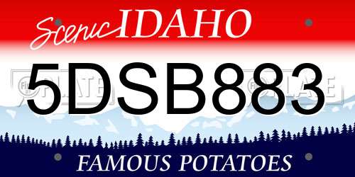 5DSB883 Idaho License Plate