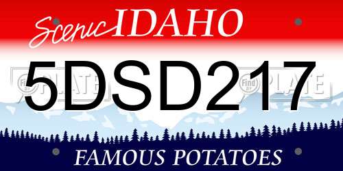 5DSD217 Idaho License Plate