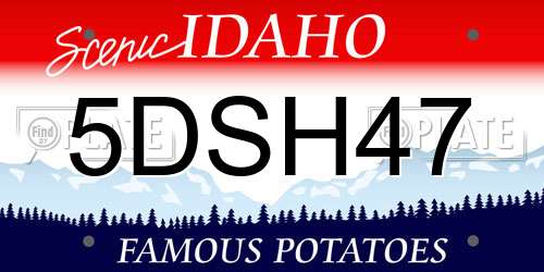 5DSH47 Idaho License Plate