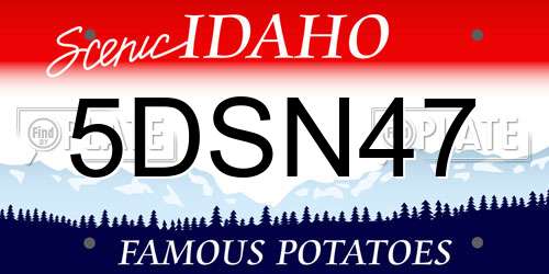5DSN47 Idaho License Plate