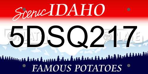 5DSQ217 Idaho License Plate