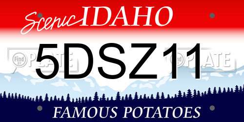 5DSZ11 Idaho License Plate