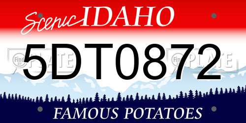 5DT0872 Idaho License Plate