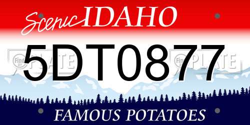 5DT0877 Idaho License Plate