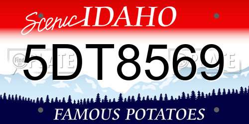 5DT8569 Idaho License Plate