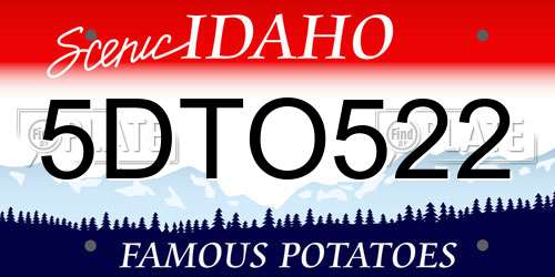5DTO522 Idaho License Plate