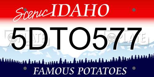 5DTO577 Idaho License Plate