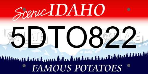 5DTO822 Idaho License Plate