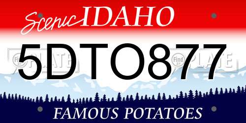 5DTO877 Idaho License Plate
