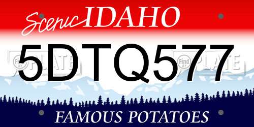 5DTQ577 Idaho License Plate
