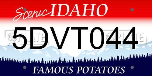5DVT044 Idaho License Plate