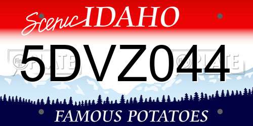 5DVZ044 Idaho License Plate