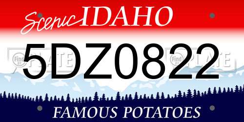 5DZ0822 Idaho License Plate
