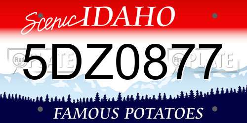 5DZ0877 Idaho License Plate