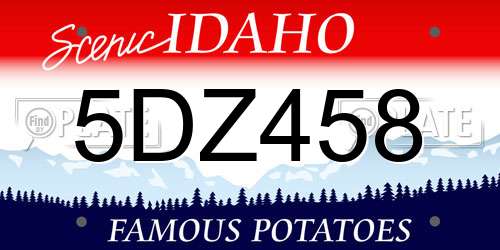 5DZ458 Idaho License Plate