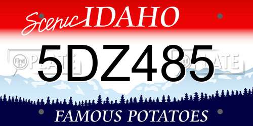 5DZ485 Idaho License Plate
